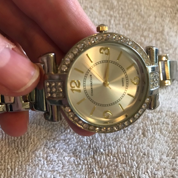 Charter Club Silver and Gold Tone Rhinestone Watch - Picture 9 of 9
